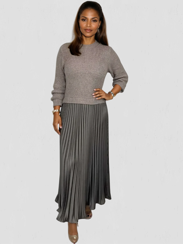 pleated holiday dress ZAPAKA Women V Neck Holiday Dress With Slit A Line Metallic Golden Pleated Sleeveless Long Party Dress, Golden / US14