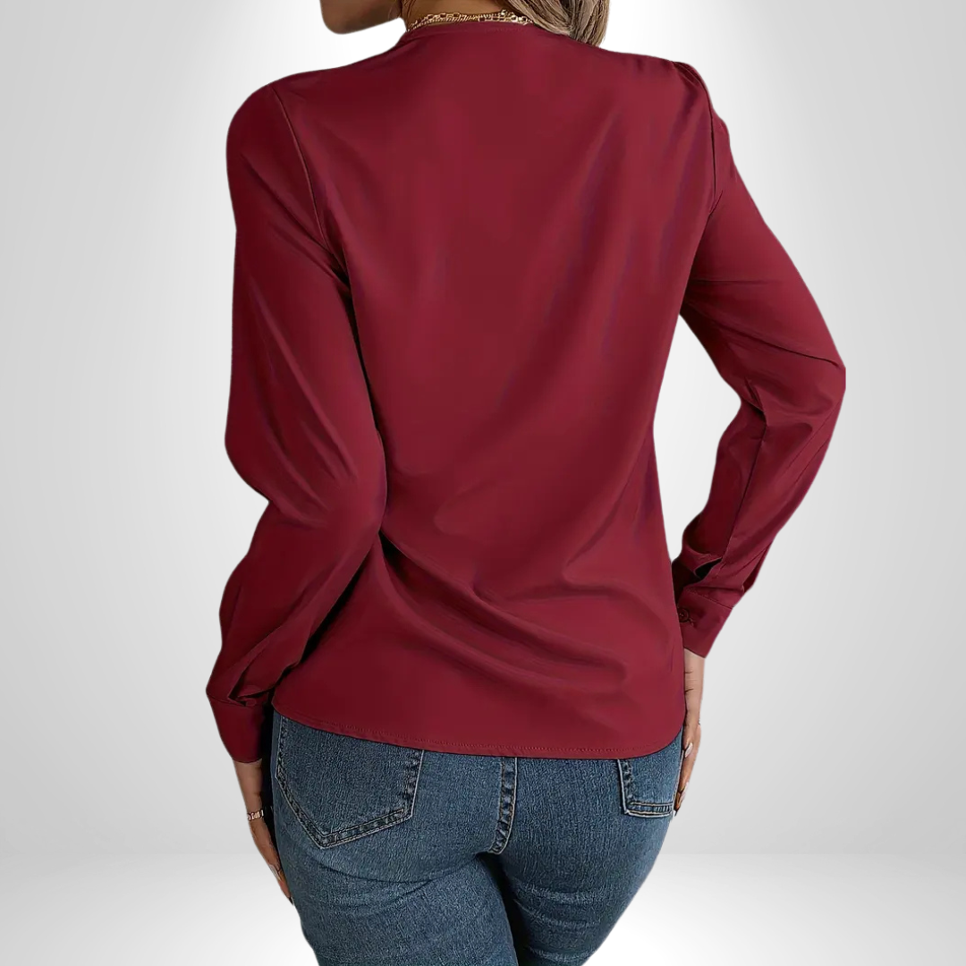 LIZZY SOFT DRAPE V-NECK BLOUSE