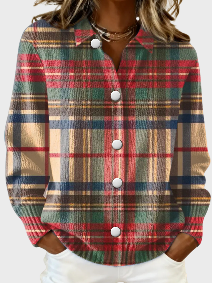 VICTORIA RETRO PLAID CARDIGAN
