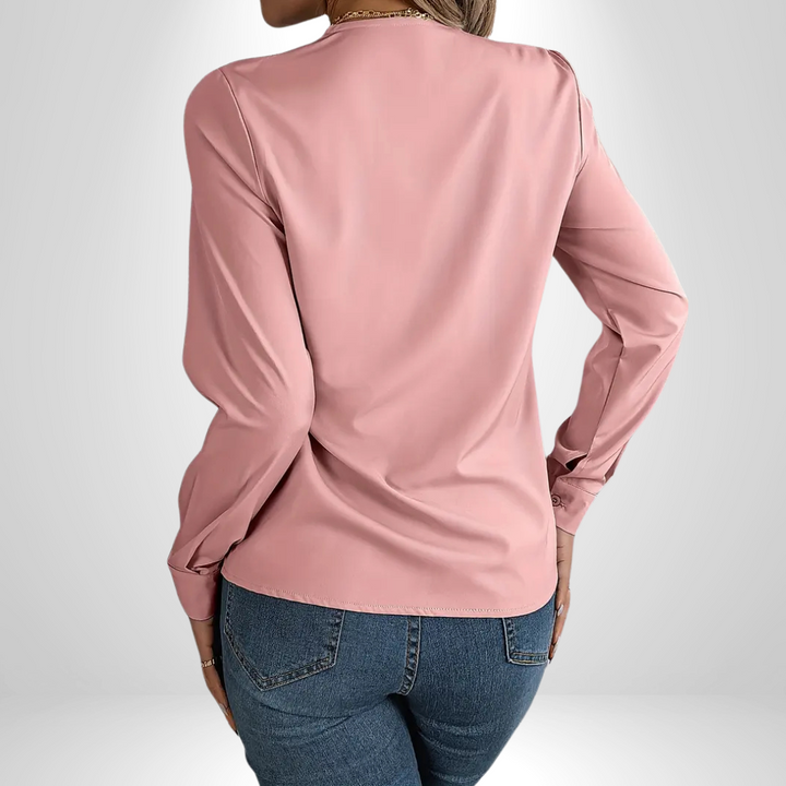 LIZZY SOFT DRAPE V-NECK BLOUSE
