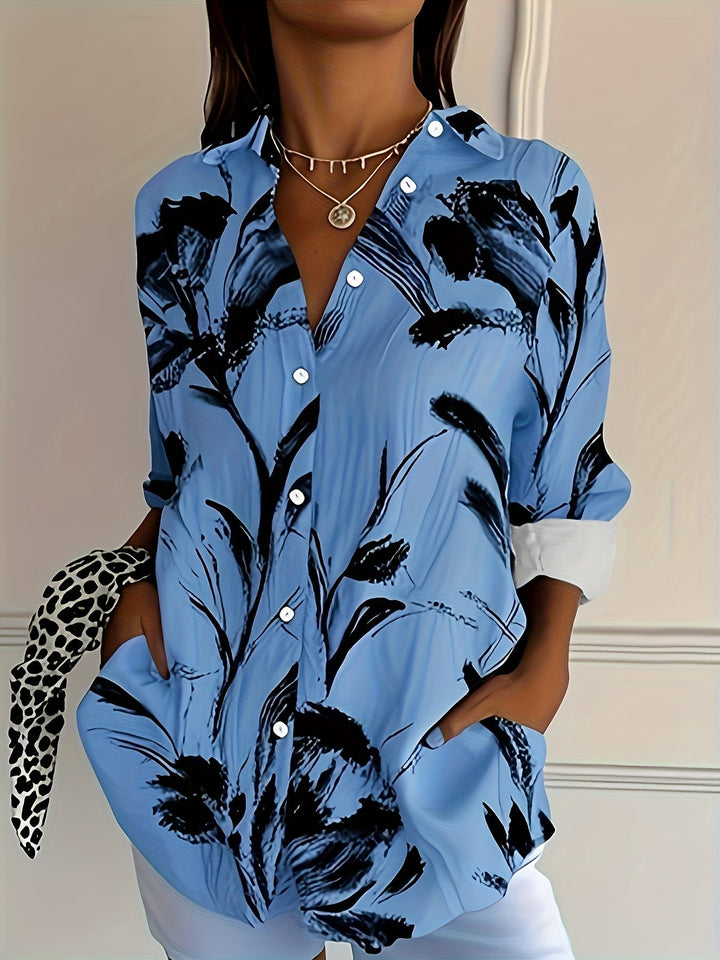 ULKA FLORAL PRINT LONG SLEEVE SHIRT