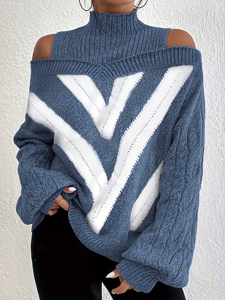 RAQUEL OFF-SHOULDER KNITTED SWEATER