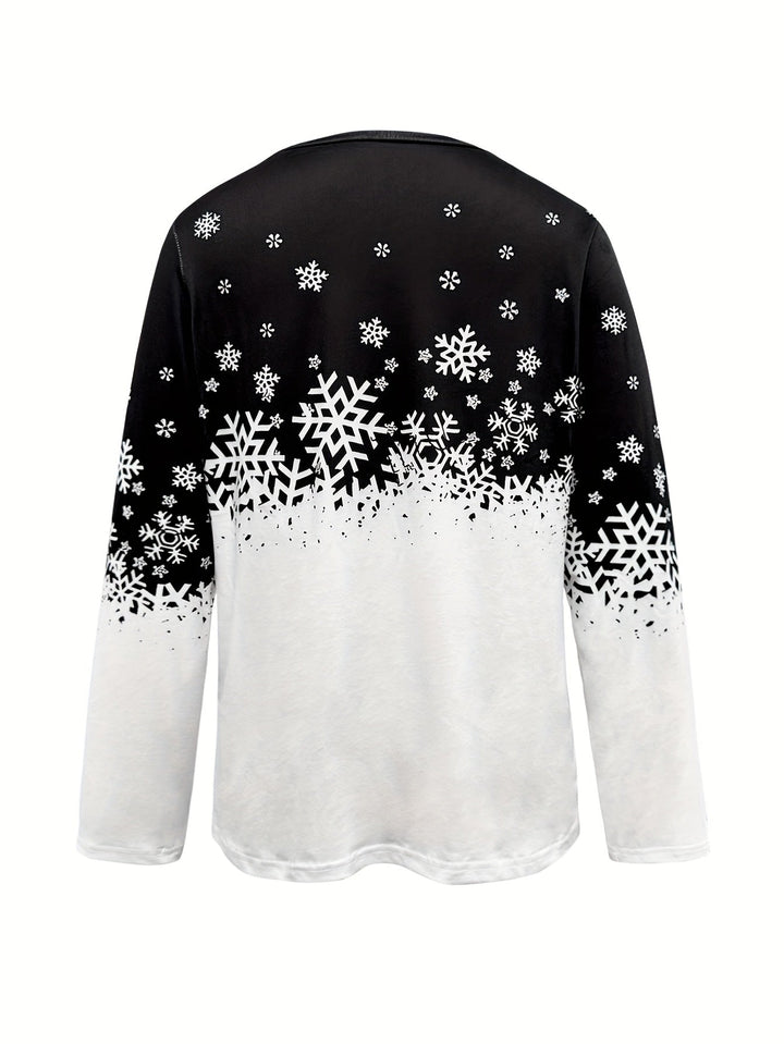 Victoria | Winter Print Long-Sleeve Top