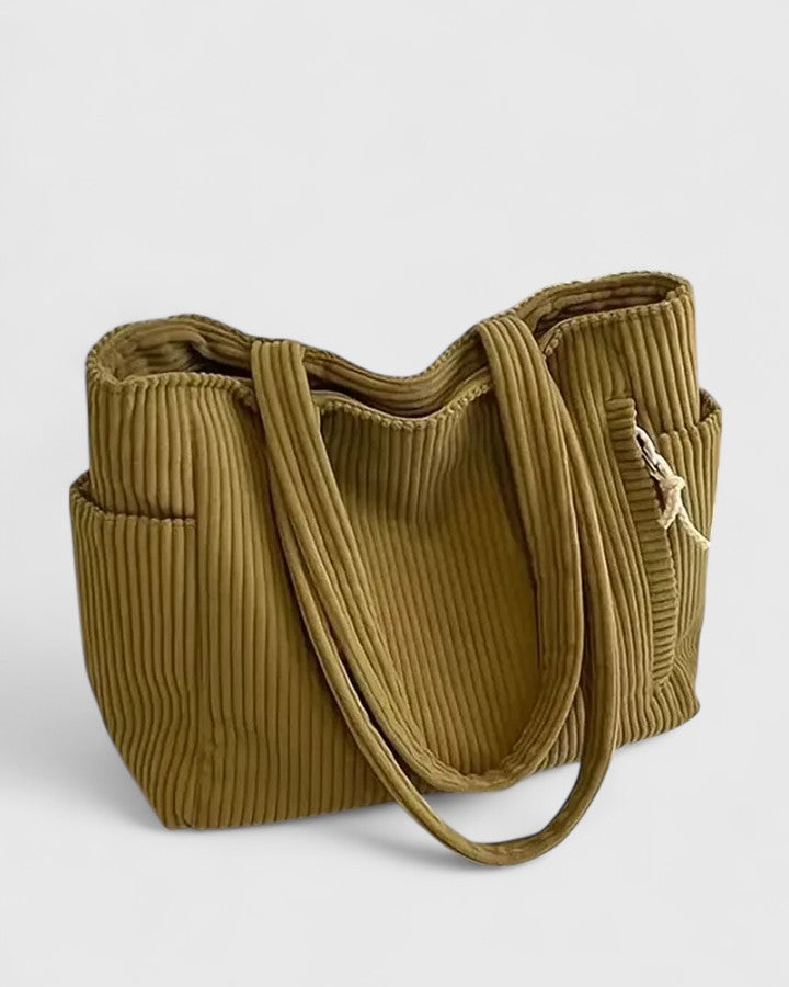 Liorane - Luxurious Ribbed Tote Bag with Cord Detail