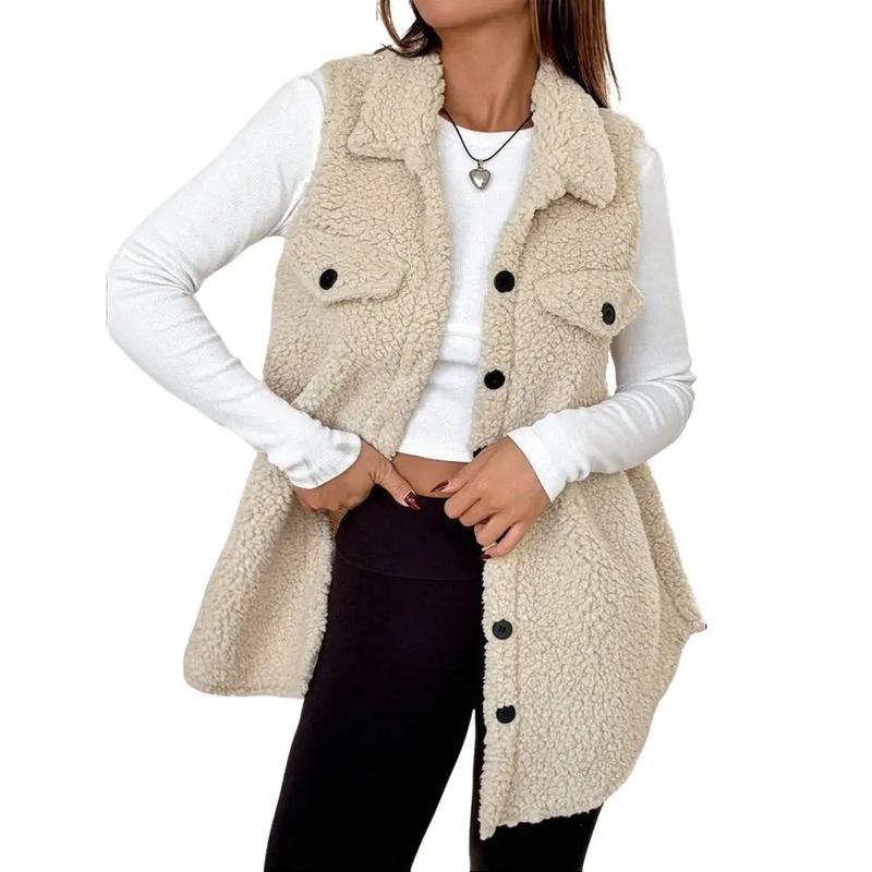 SOPHIE SHERPA BUTTON-DOWN VEST