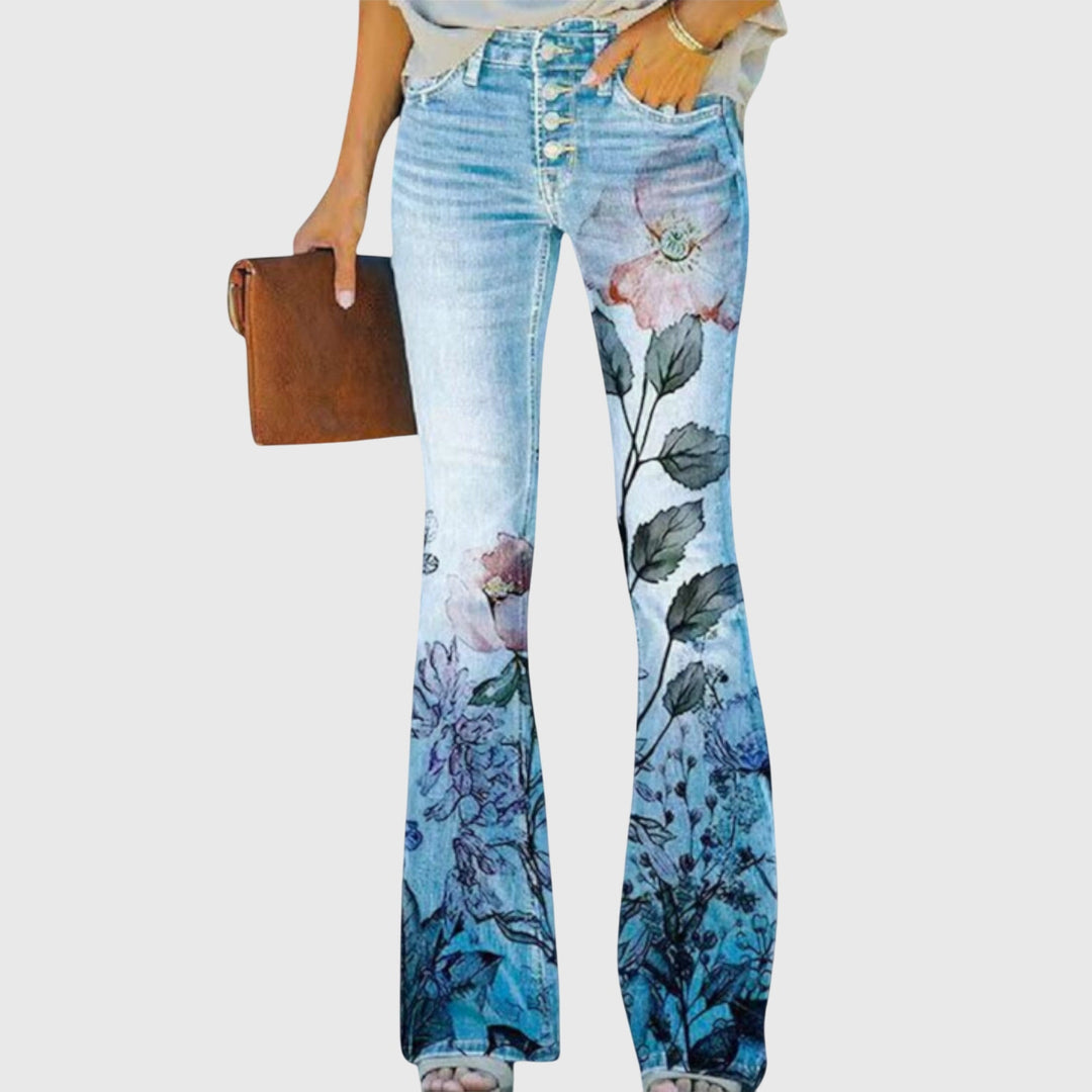 BLOOM PANTS WITH FLOWERS