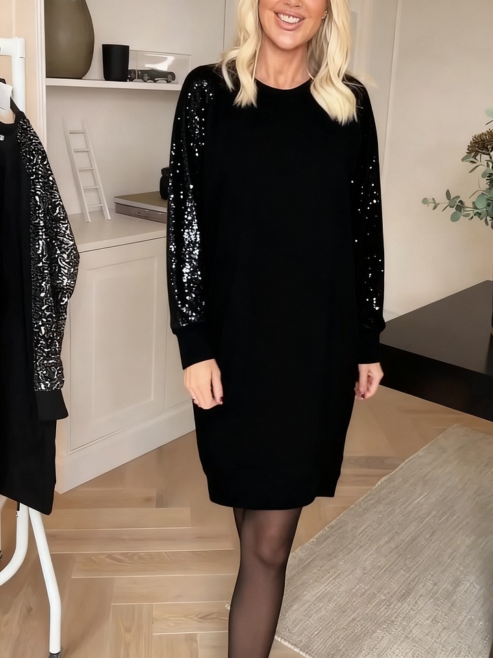 CUNNINGHAM SEQUIN SLEEVE DRESS