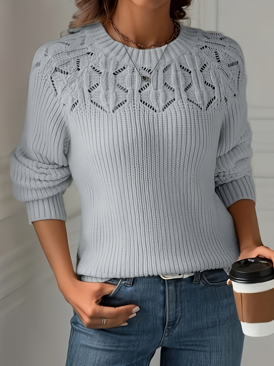 NASIA ELEGANT LONG-SLEEVE SWEATER