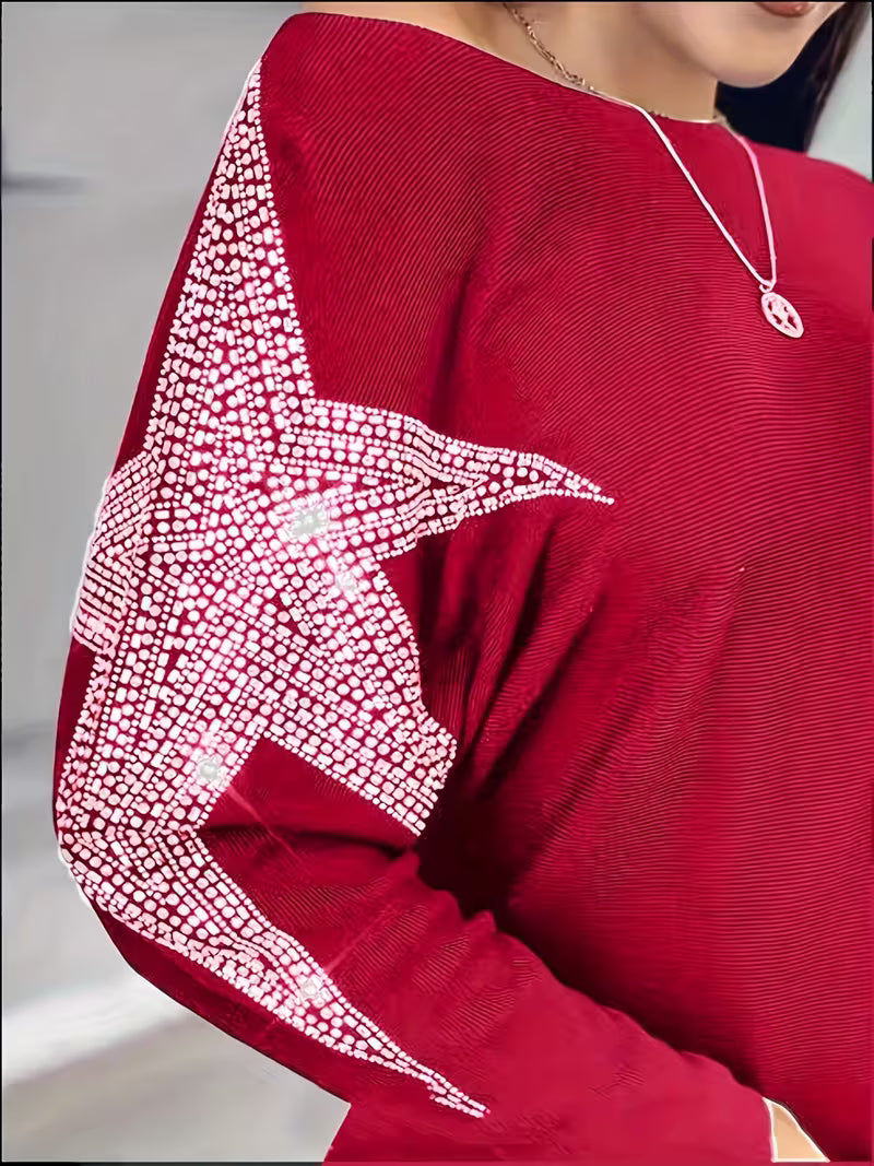 SERENA LONG-SLEEVE STAR PRINT BLOUSE