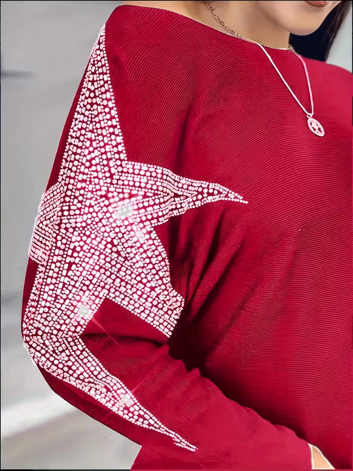 SERENA LONG-SLEEVE STAR PRINT BLOUSE