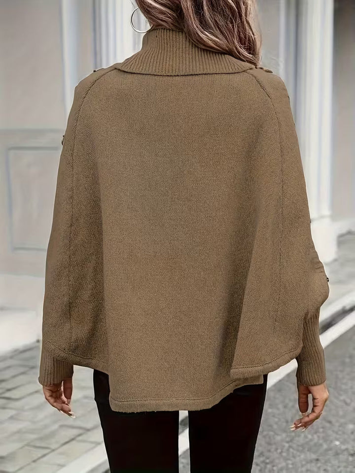 LOLANNA HIGH-NECK TWISTED FRONT SWEATER