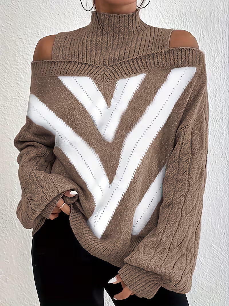 RAQUEL OFF-SHOULDER KNITTED SWEATER