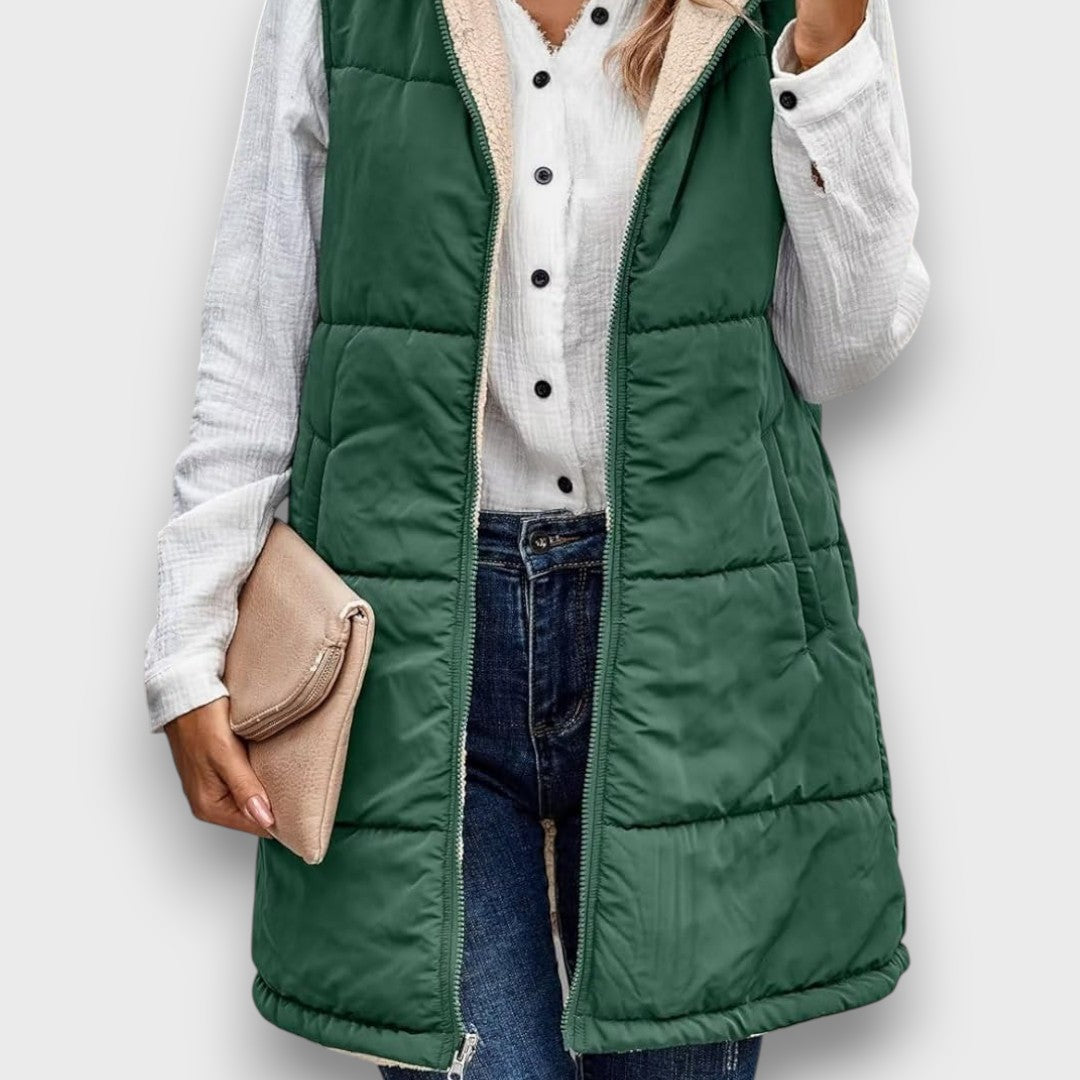 MARIA COZY REVERSIBLE LONGLINE VEST
