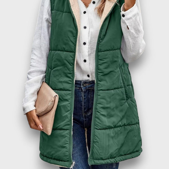 MARIA COZY REVERSIBLE LONGLINE VEST