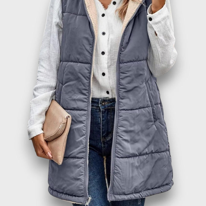 MARIA COZY REVERSIBLE LONGLINE VEST
