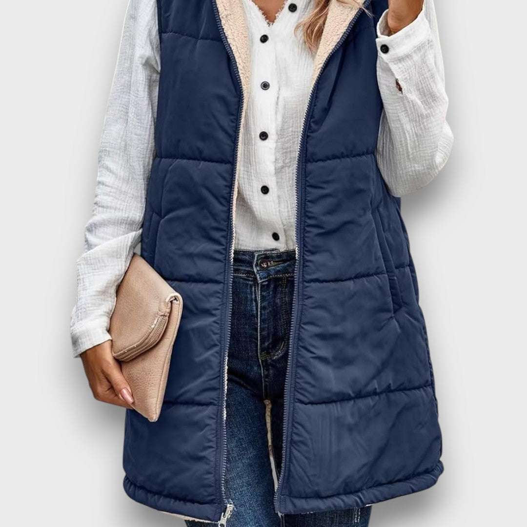 MARIA COZY REVERSIBLE LONGLINE VEST
