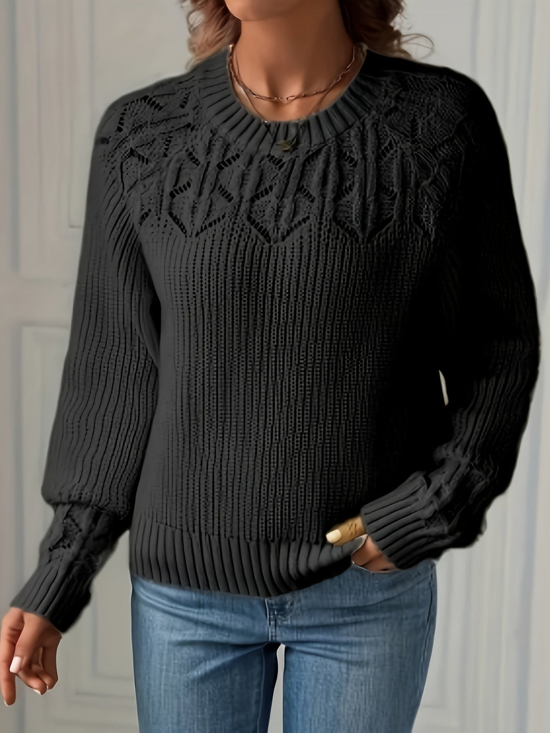 NASIA ELEGANT LONG-SLEEVE SWEATER