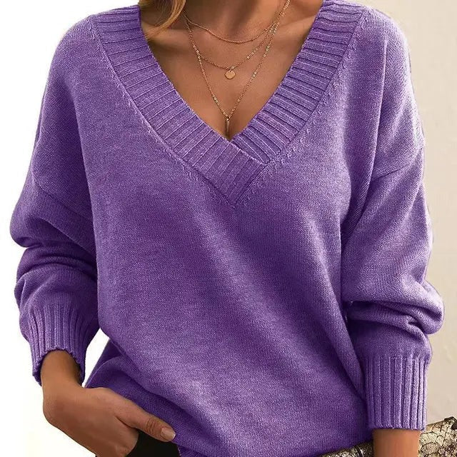 LUCIA GLITTER KNIT LONG-SLEEVE SWEATER