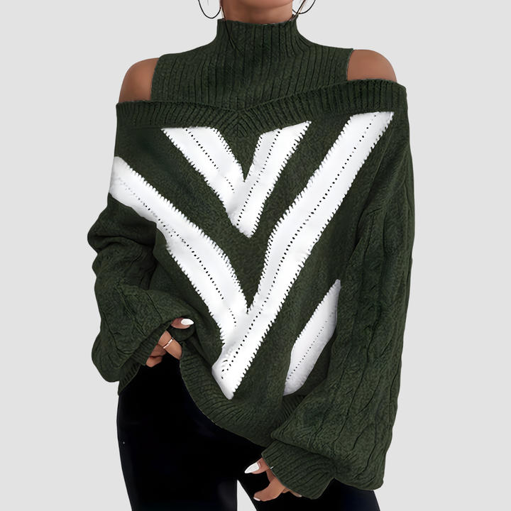 RAQUEL OFF-SHOULDER KNITTED SWEATER