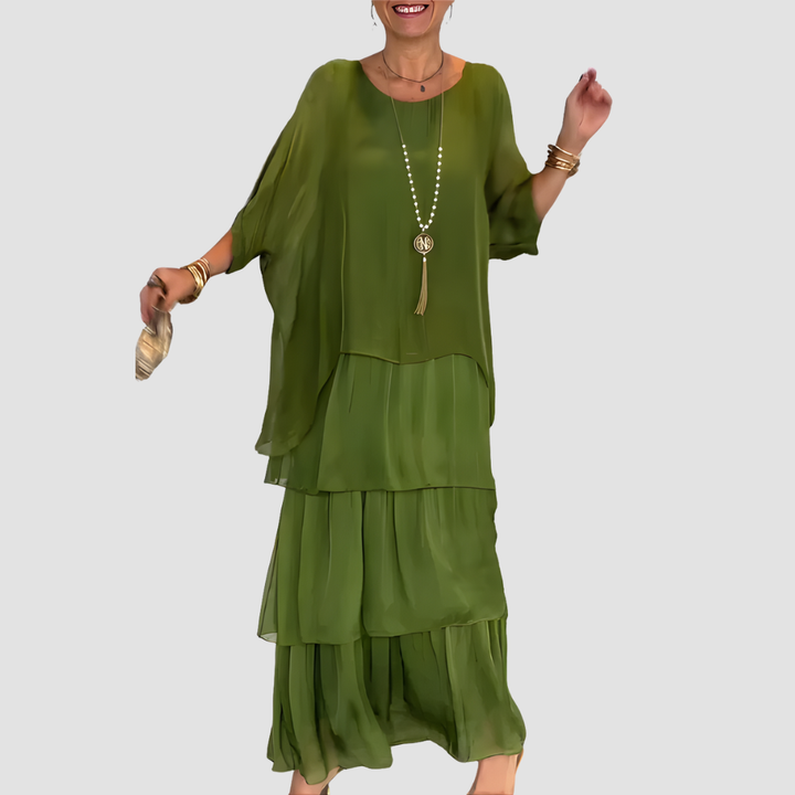 CAROLINE ELEGANT FLOWING MAXI DRESS