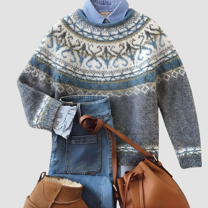 SELINA CHIC VINTAGE KNIT SWEATER