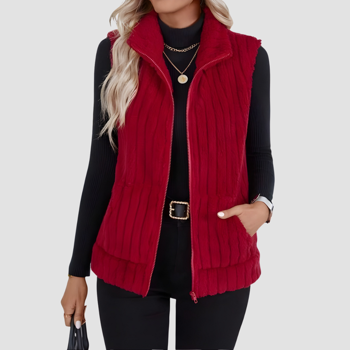GRACE WARM RIBBED FLEECE VEST