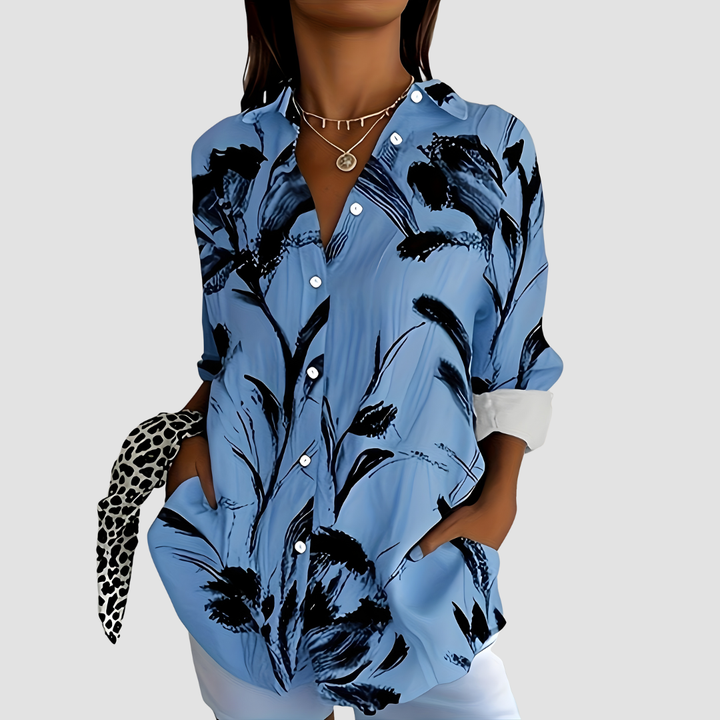 ULKA FLORAL PRINT LONG SLEEVE SHIRT