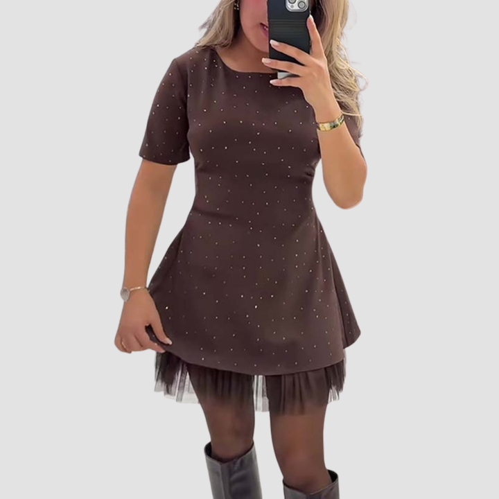 ELENA SPRAKLING LACE MINI DRESS