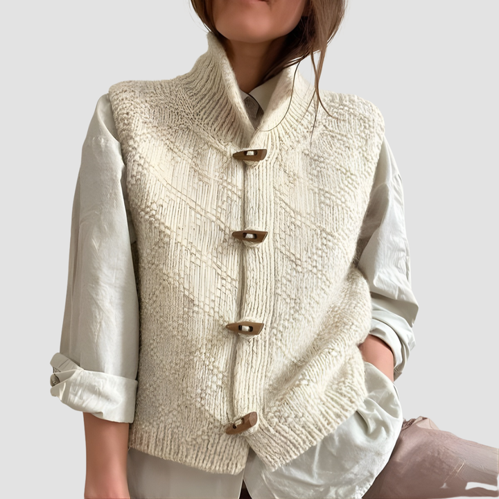 VENICE COZY STAND-COLLAR KNIT VEST