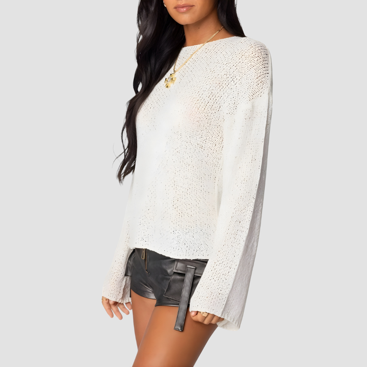 ARIELLA LIGHT KNIT DROP-SHOULDER PULLOVER