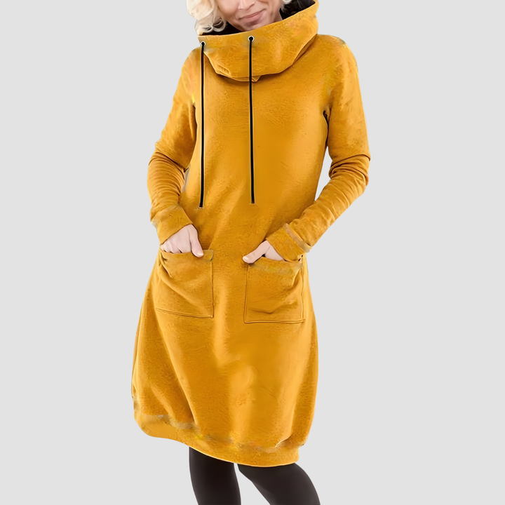 MARICELA HIGH-NECK KNIT SWEATER DRESS