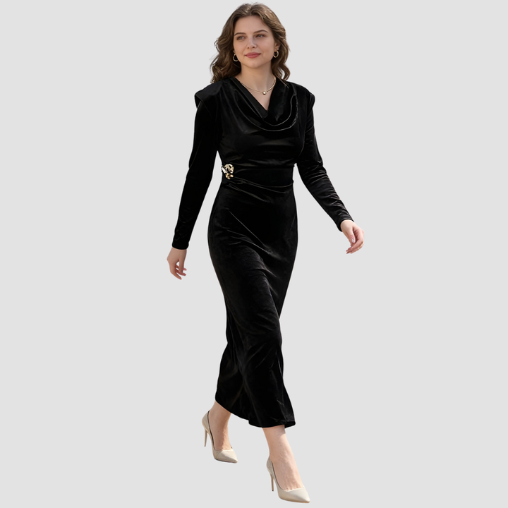 MARISE S0PHISTICATED DRAPED DRESS