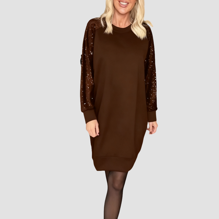 CUNNINGHAM SEQUIN SLEEVE DRESS