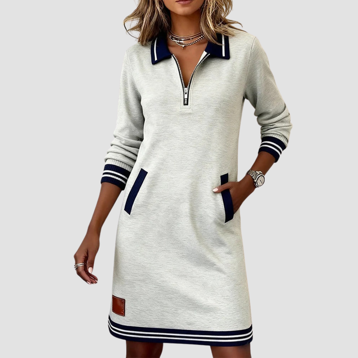 CARIZZA LONG SLEEVE COTTON DRESS