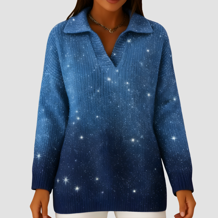 ALINA GLITTER KNIT LONG-SLEEVE SWEATER