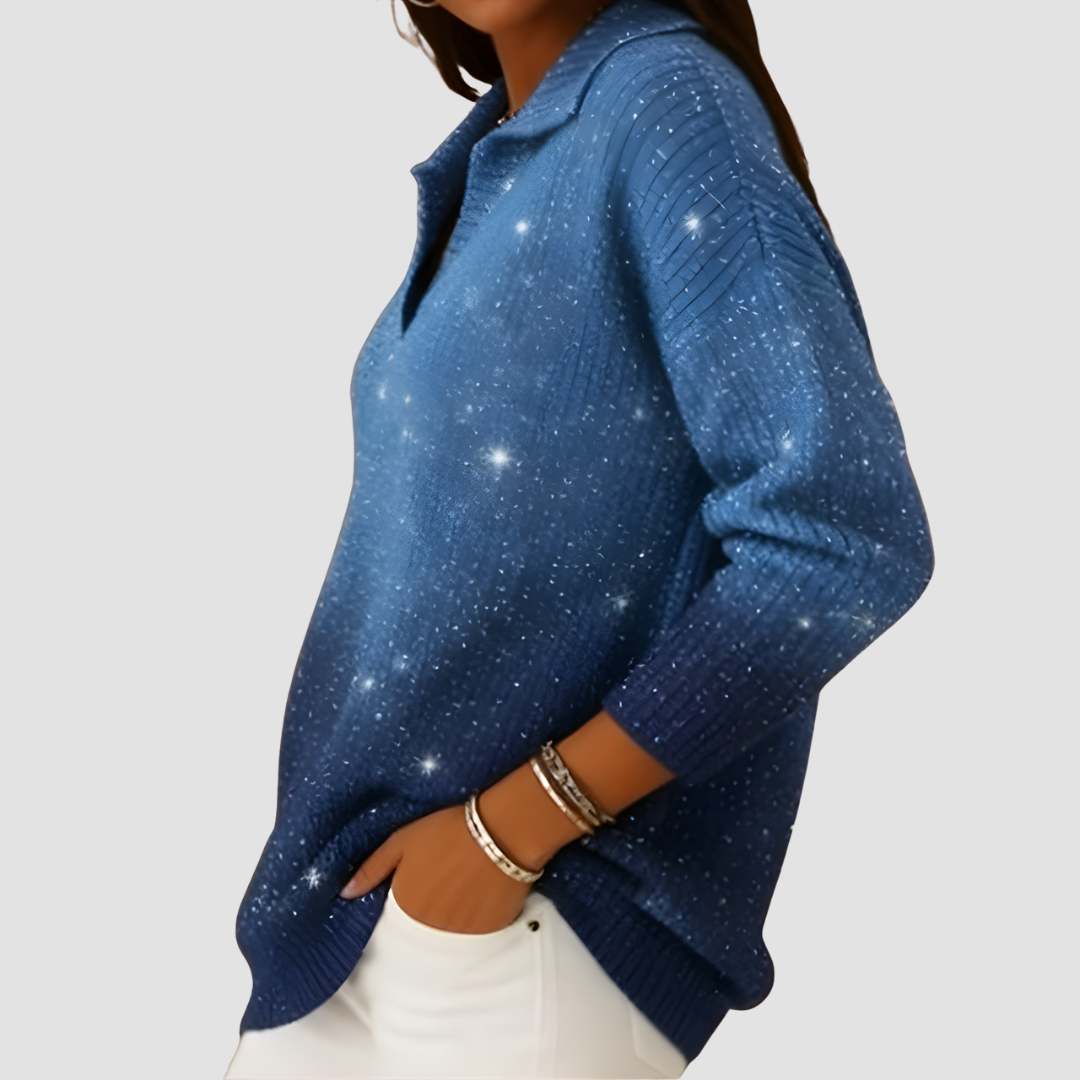 ALINA GLITTER KNIT LONG-SLEEVE SWEATER