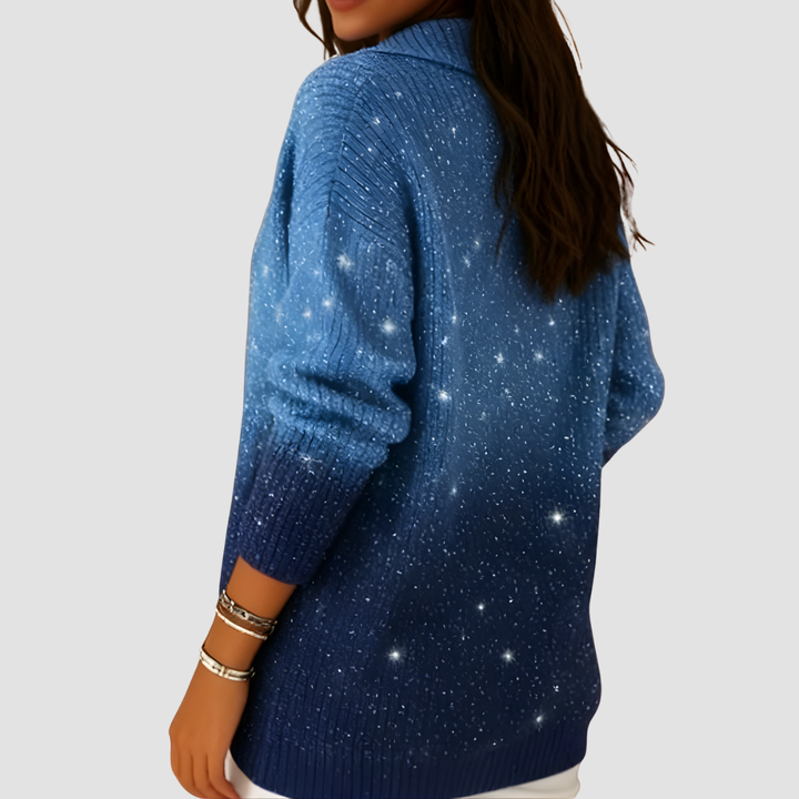 ALINA GLITTER KNIT LONG-SLEEVE SWEATER