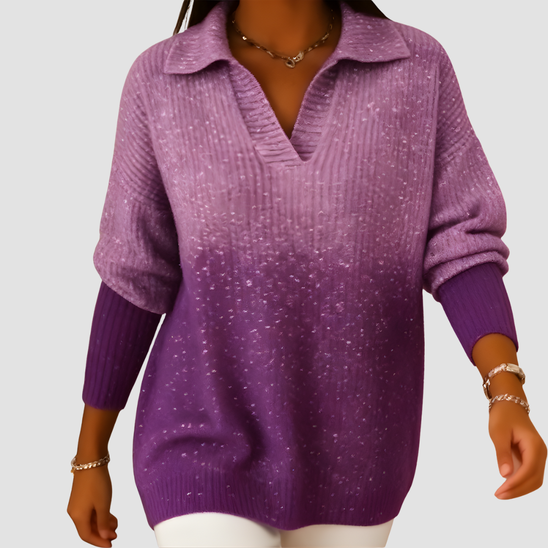 ALINA GLITTER KNIT LONG-SLEEVE SWEATER