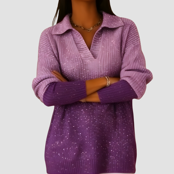 ALINA GLITTER KNIT LONG-SLEEVE SWEATER