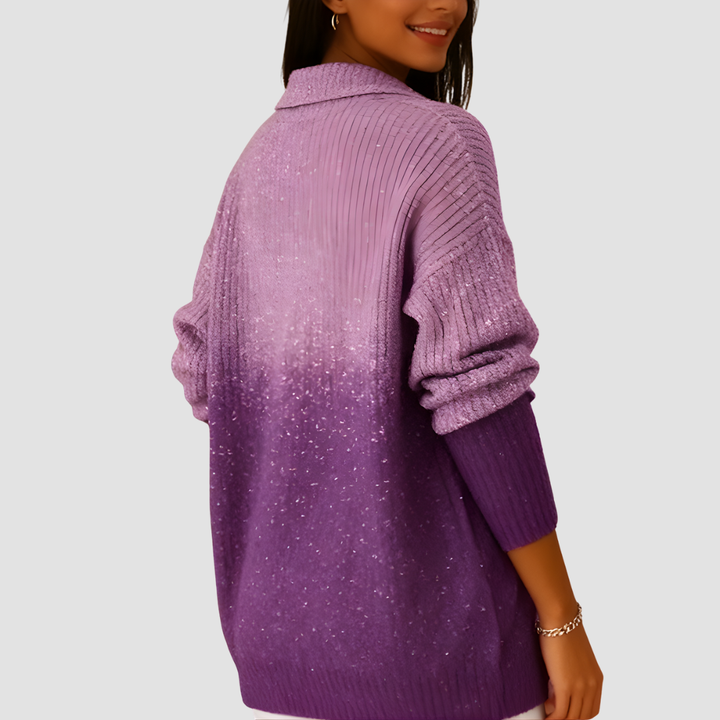 ALINA GLITTER KNIT LONG-SLEEVE SWEATER