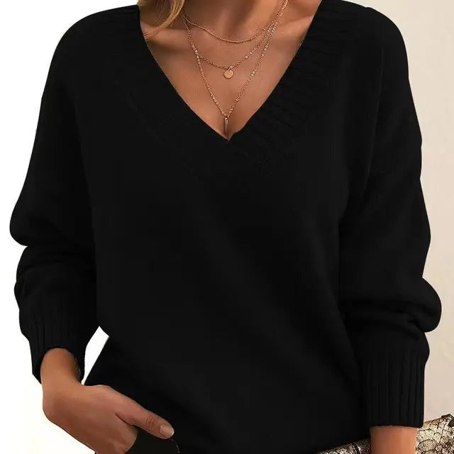 LUCIA GLITTER KNIT LONG-SLEEVE SWEATER