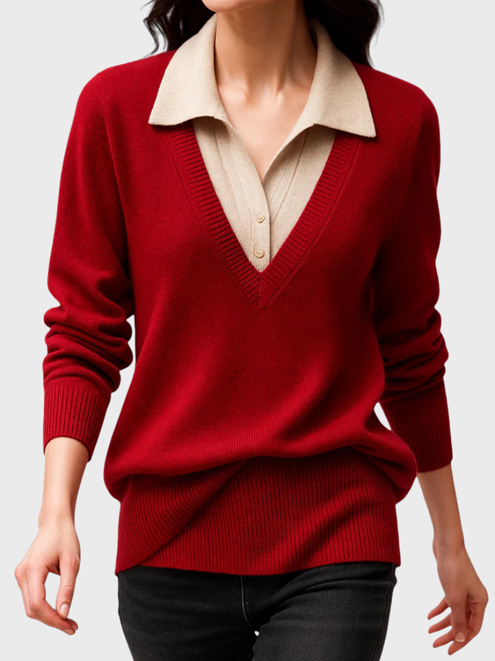 ALICIA LAYERED KNIT SWEATER