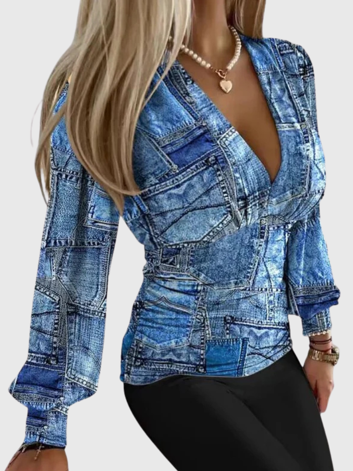 CELINE V-NECK BLOUSE