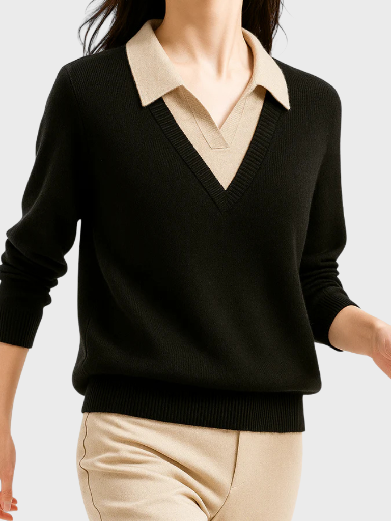 ALICIA LAYERED KNIT SWEATER