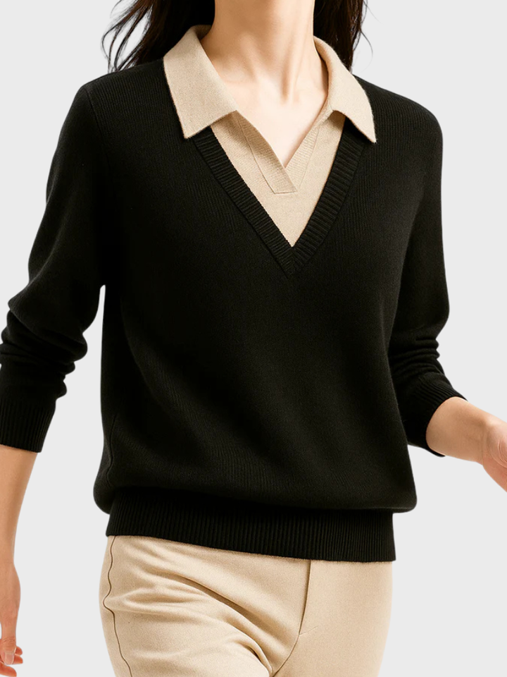 ALICIA LAYERED KNIT SWEATER