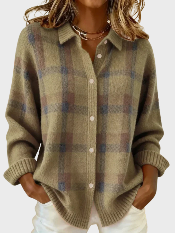 VICTORIA RETRO PLAID SWEATER
