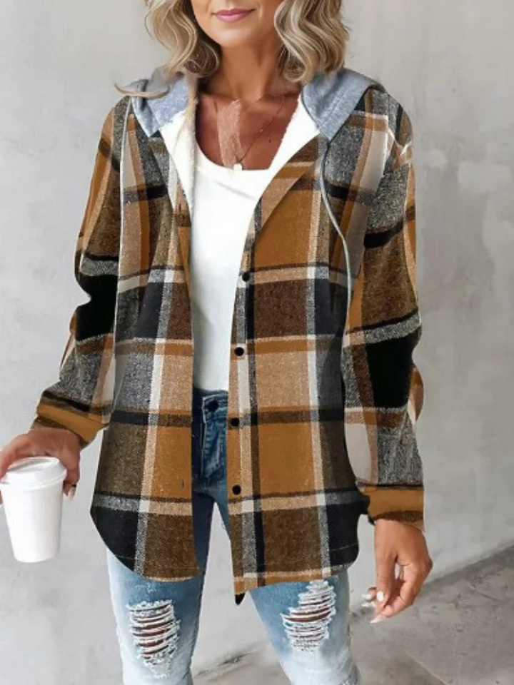 CAMDEN PLAID HOODED SHACKET