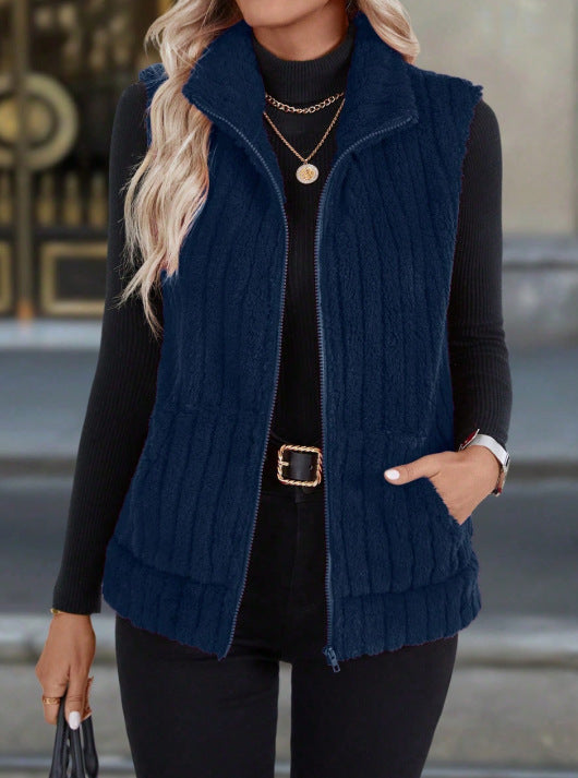 GRACE WARM RIBBED FLEECE VEST