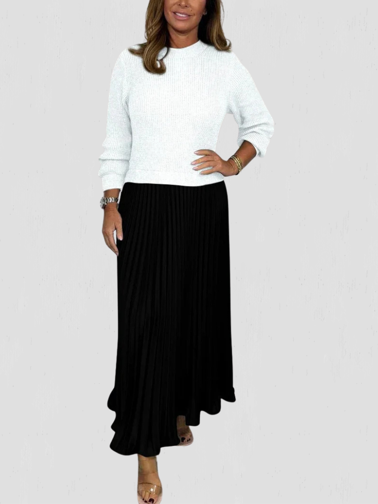 ELEGANCE PLEATED HOLIDAY DRESS