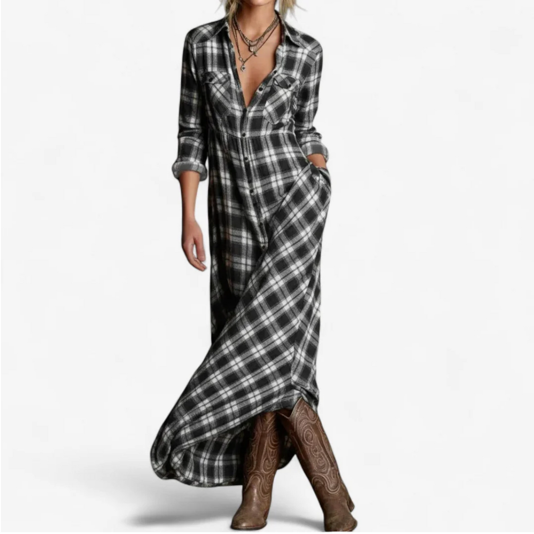 SORAYA PLAID MAXI DRESS
